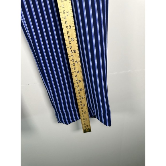 Banana Republic Ryan Fit Striped Dress Pants Straight Navy Blue White Size 10 - Picture 4 of 8